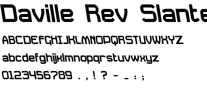 Daville Rev Slanted font